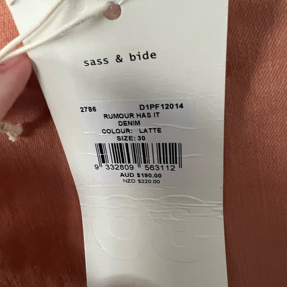 Nwt Sass & Bide lovestate skinny crop midrise in Latte - Picture 5 of 6